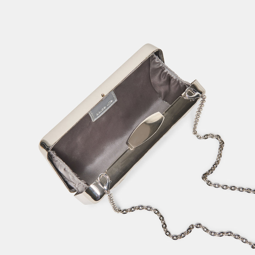 DELIA CLUTCH SILVER METAL