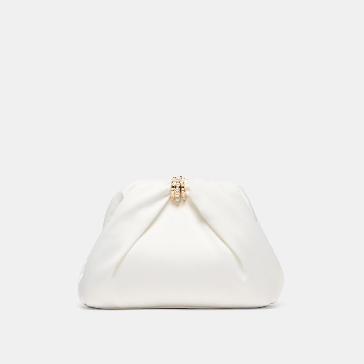 GLEAM CLUTCH WHITE SATIN - view 5