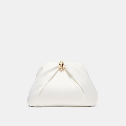 GLEAM CLUTCH WHITE SATIN