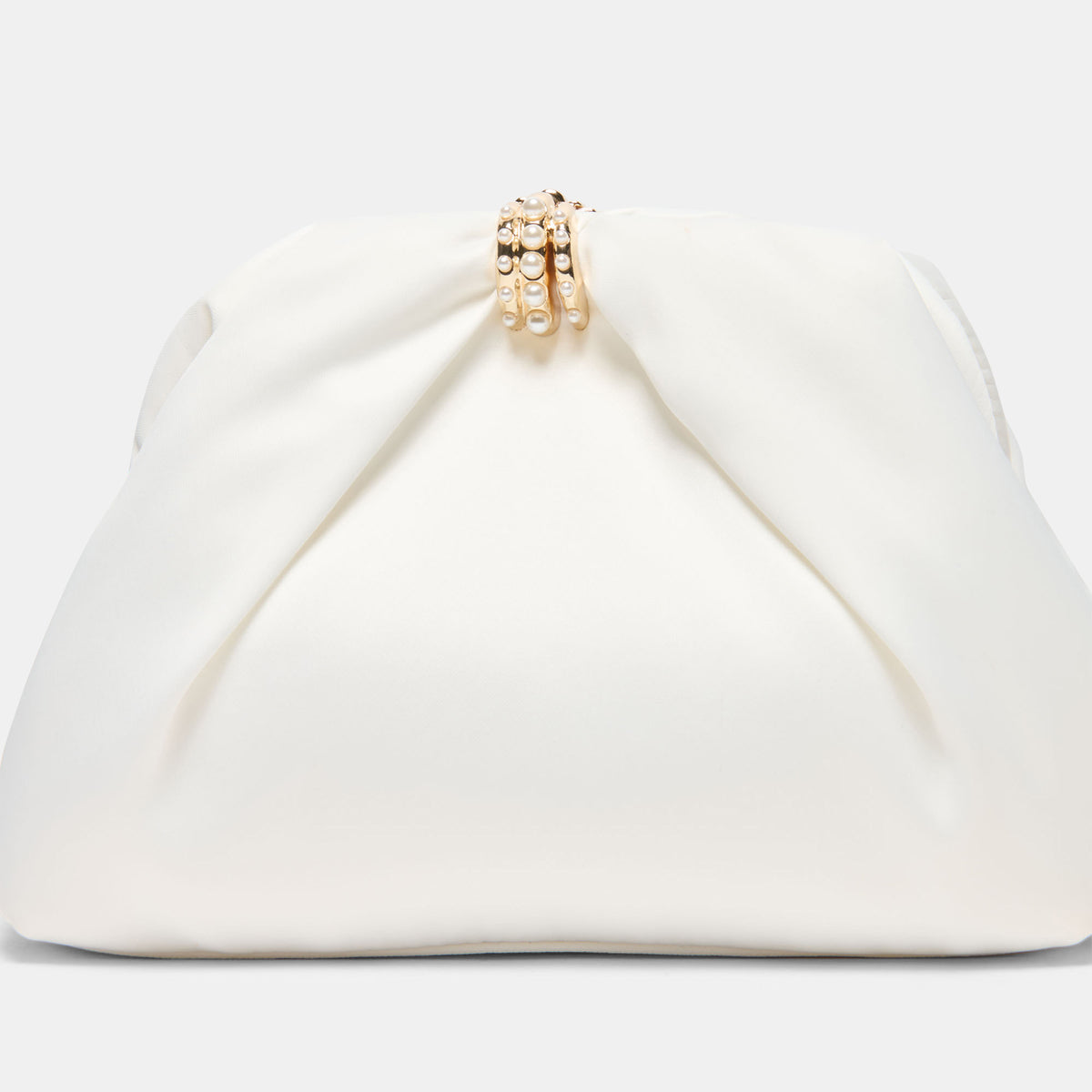 GLEAM CLUTCH WHITE SATIN - view 3
