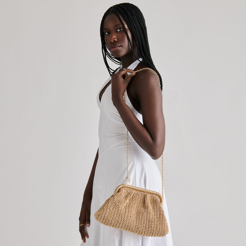 IONE CLUTCH GOLD CROCHET