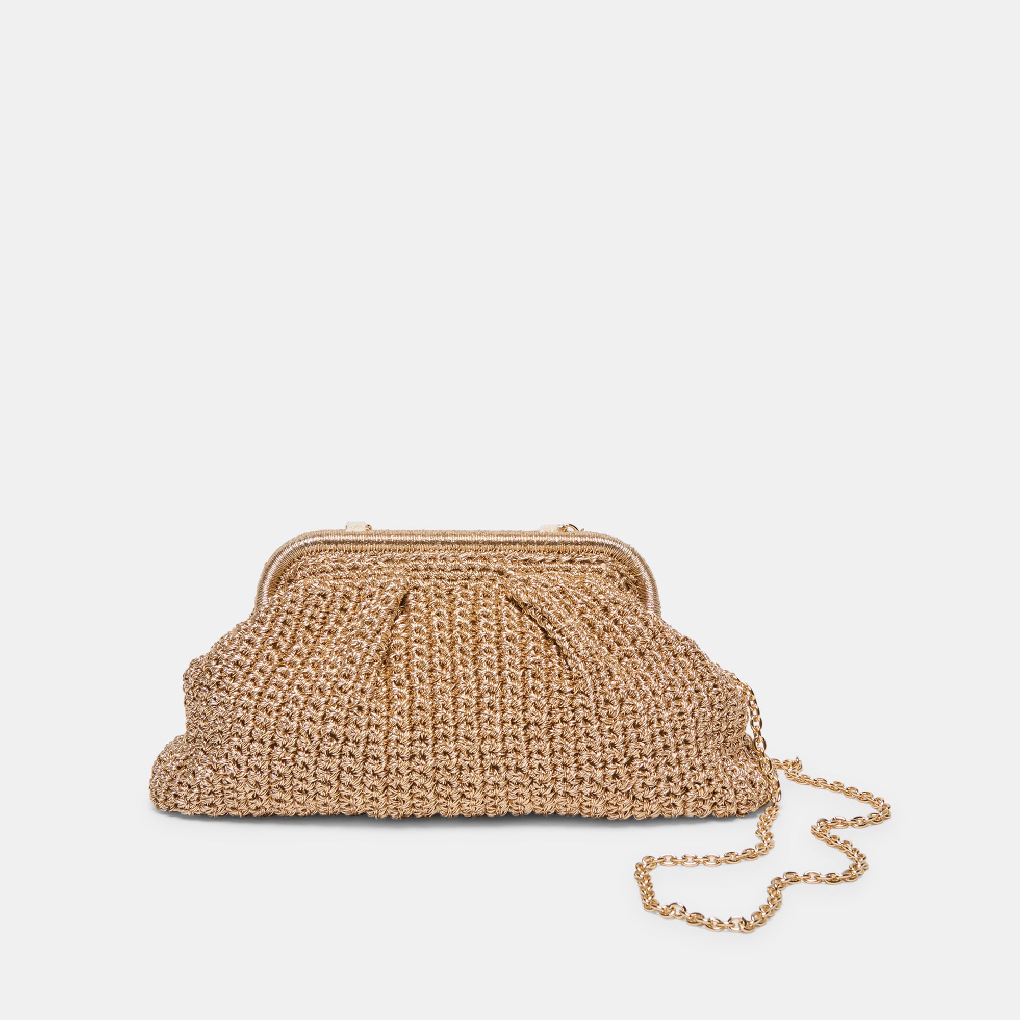 IONE CLUTCH GOLD CROCHET