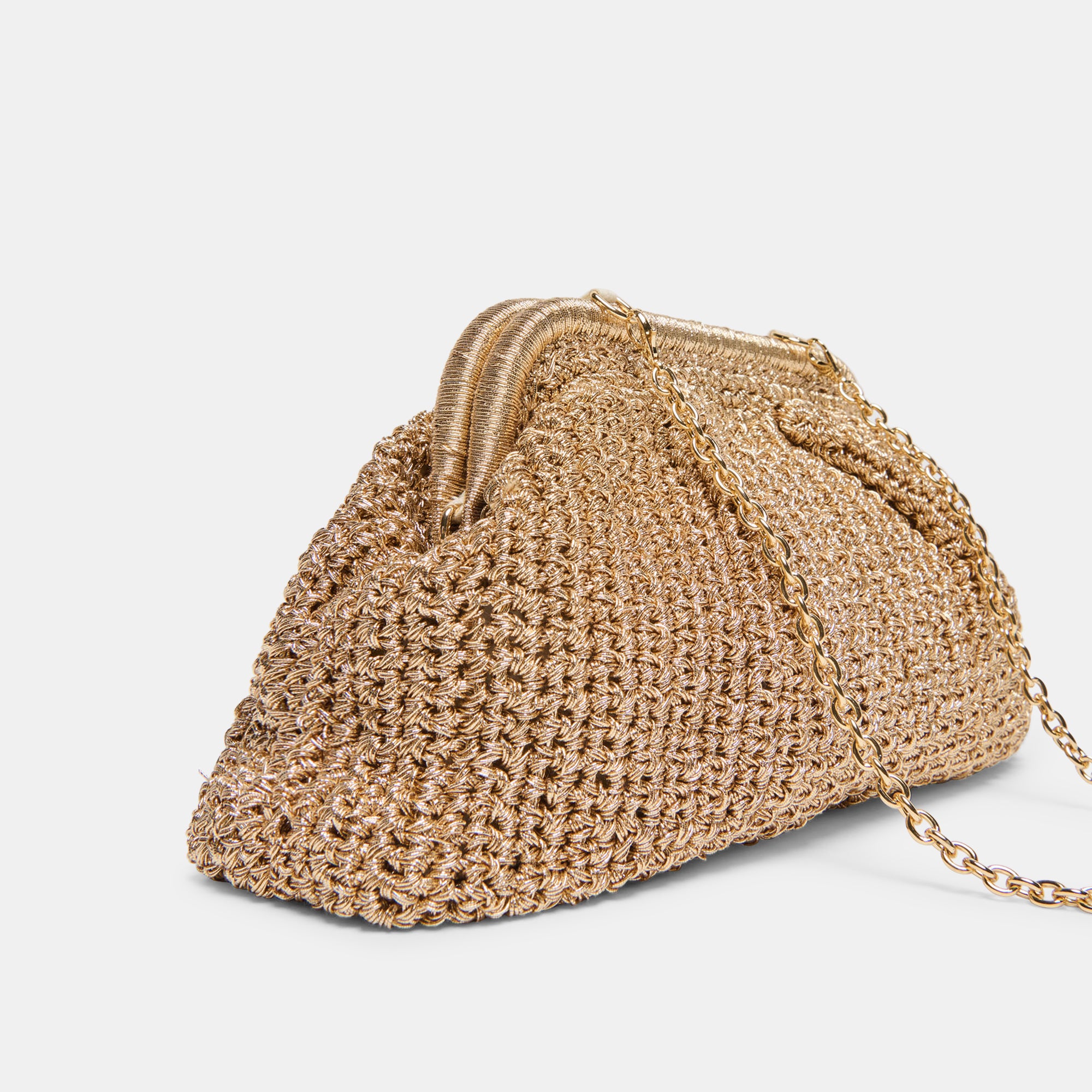 IONE CLUTCH GOLD CROCHET