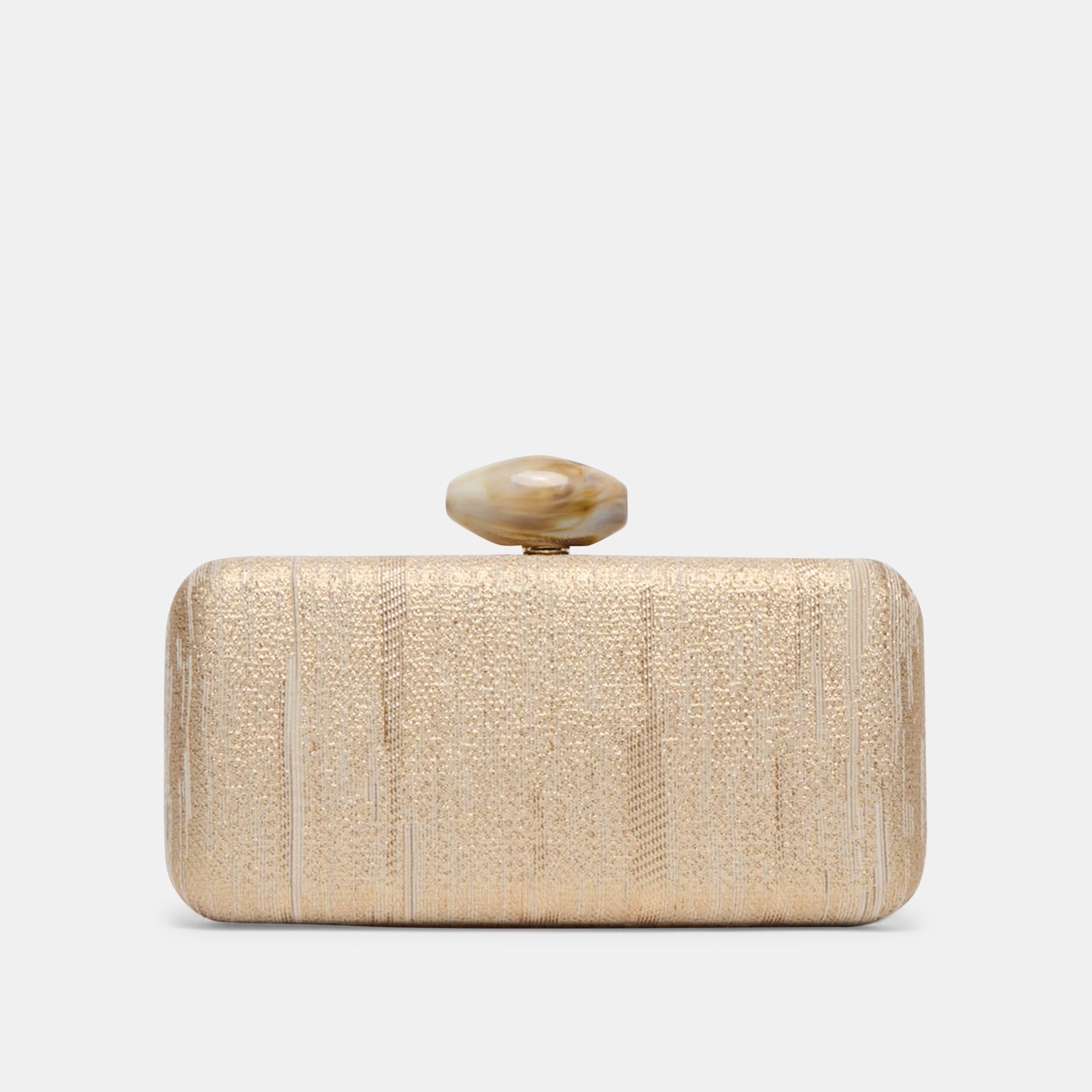 NERYS Natural Gold Fabric Convertible Crossbody Clutch | Dolce Vita