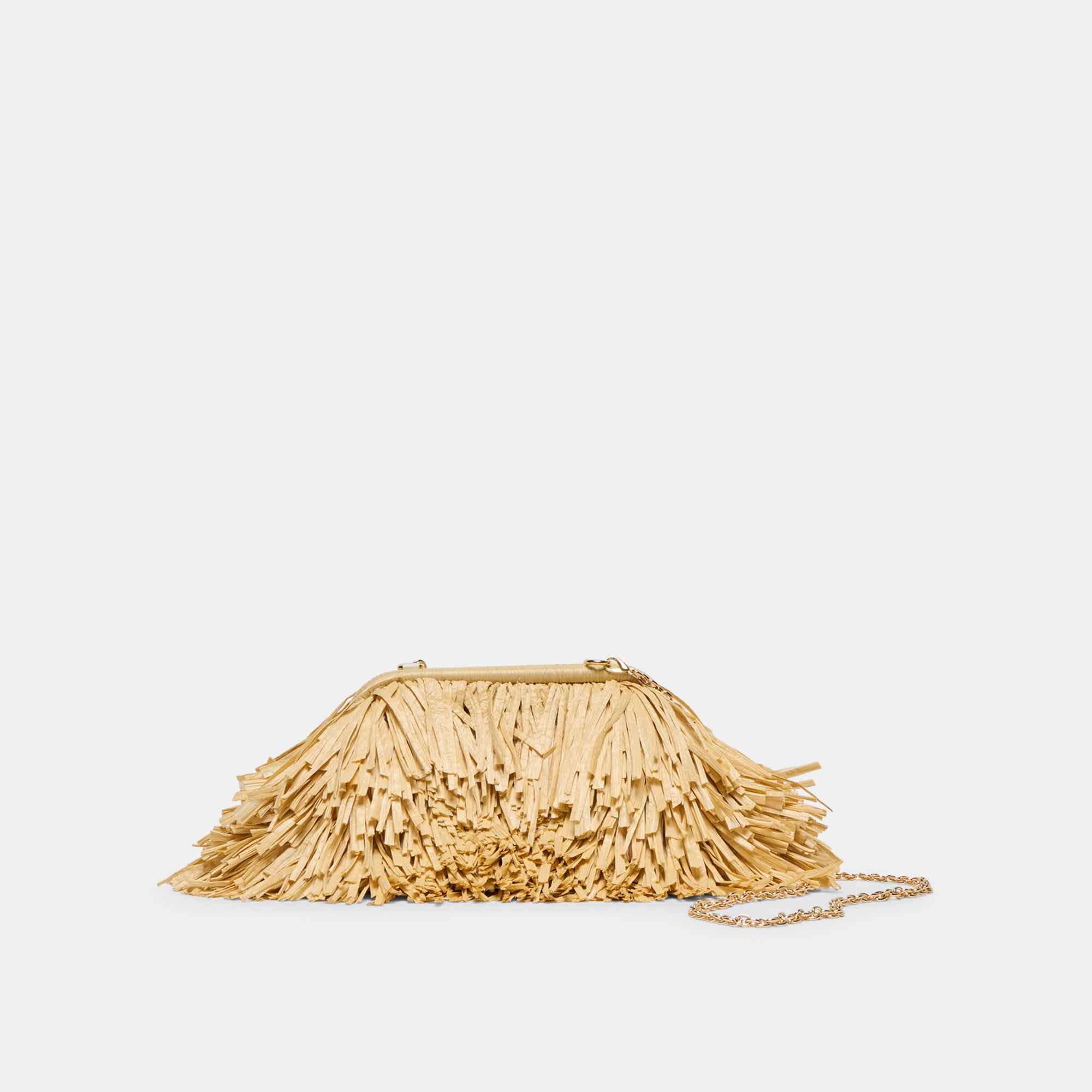 Serina Natural Raffia Clutch | Dolce Vita