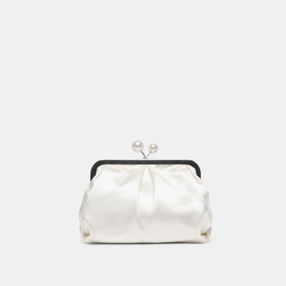 KENDALL CLUTCH WHITE SATIN
