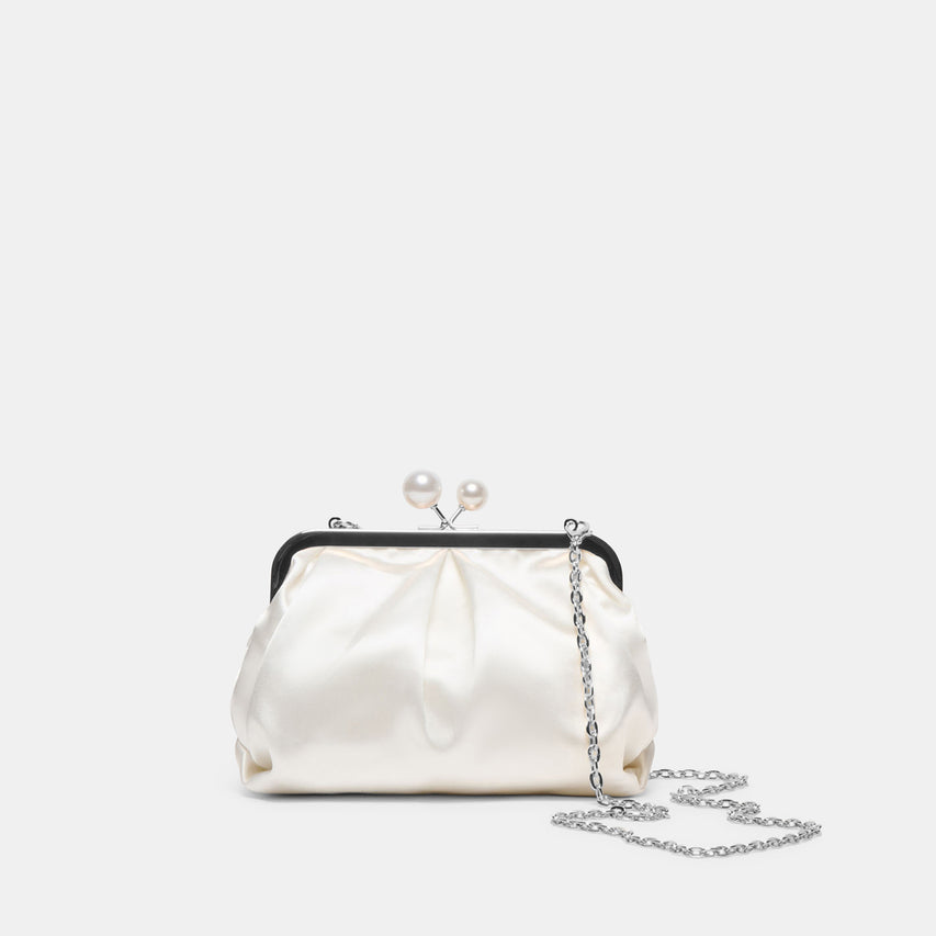 KENDALL CLUTCH WHITE SATIN