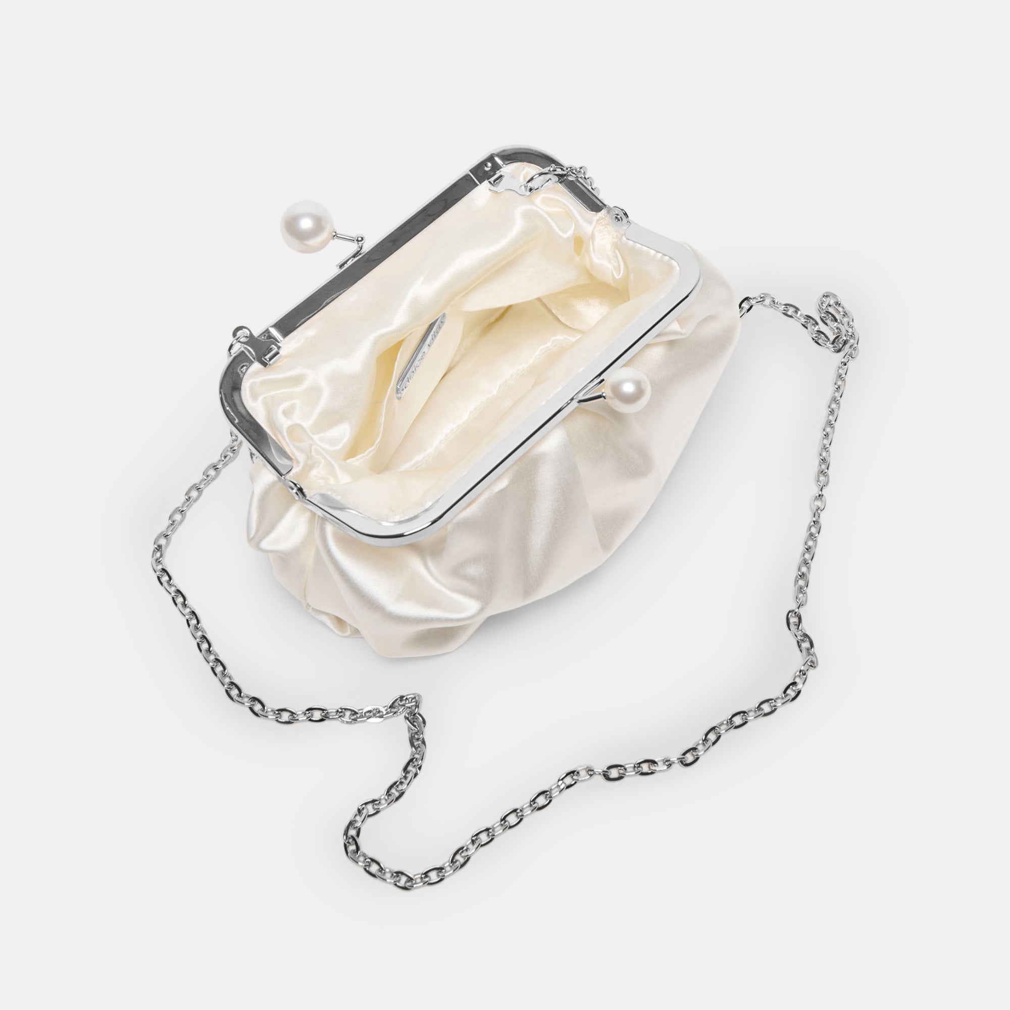 KENDALL CLUTCH WHITE SATIN