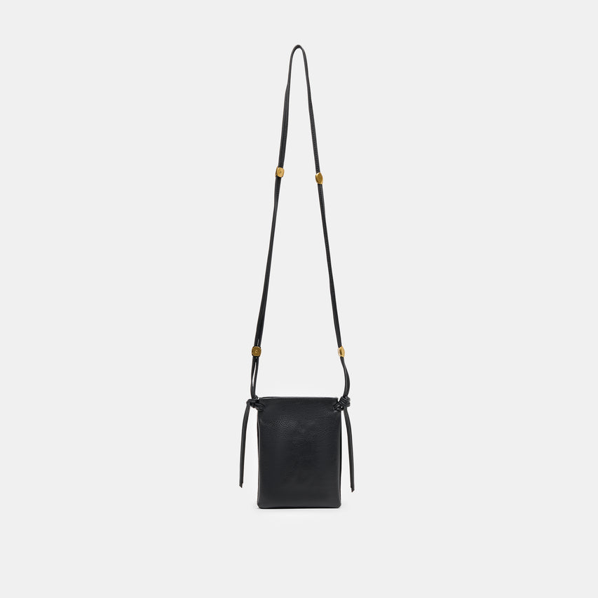 LYRIK Black Leather Mini Crossbody Pouch Bag | Dolce Vita