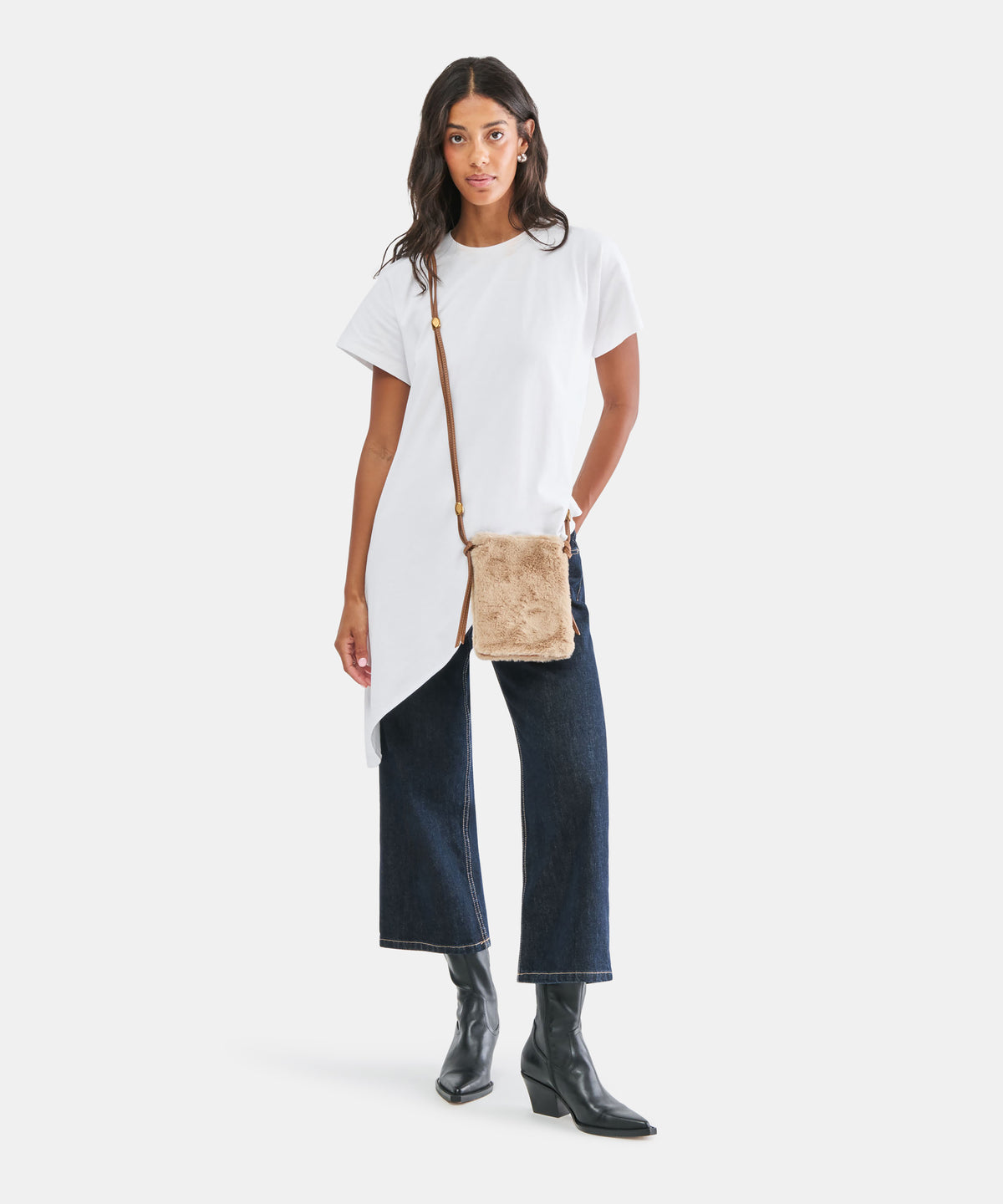 LYRIK CROSSBODY MID BROWN FAUX FUR - view 2