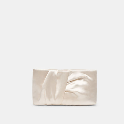 ROZEY CLUTCH WHITE SATIN
