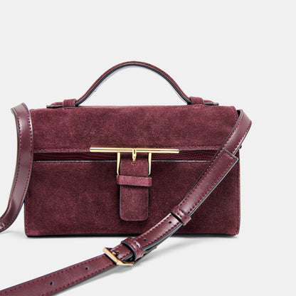 ZANNONE CROSSBODY BURGUNDY SUEDE