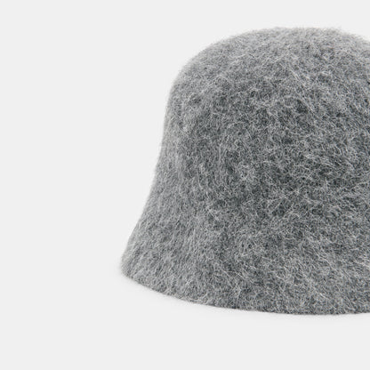 EYELASH BUCKET HAT DARK HEATHER GREY