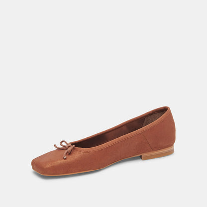 ANISA BALLET FLATS COPPER METALLIC SUEDE - re:vita