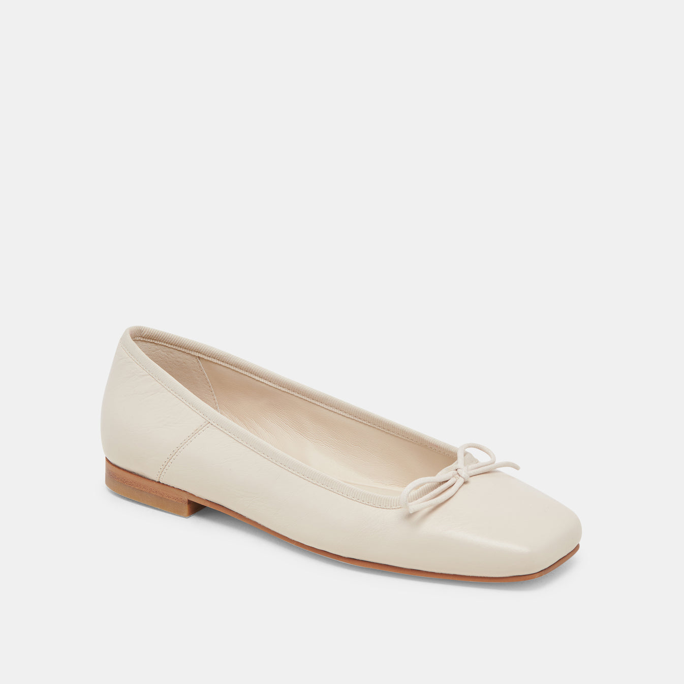 Celda Crinkle Patent Flat - Cream
