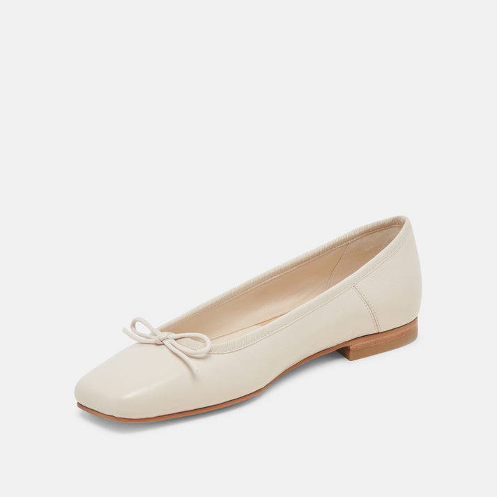 Taints Flats Tan Crinkle Patent