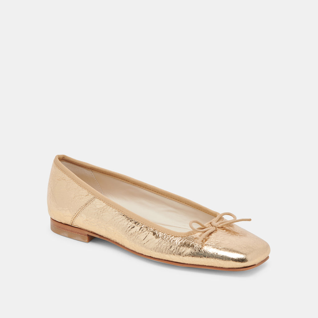 ANISA BALLET FLATS GOLD DISTRESSED LEATHER - image 2