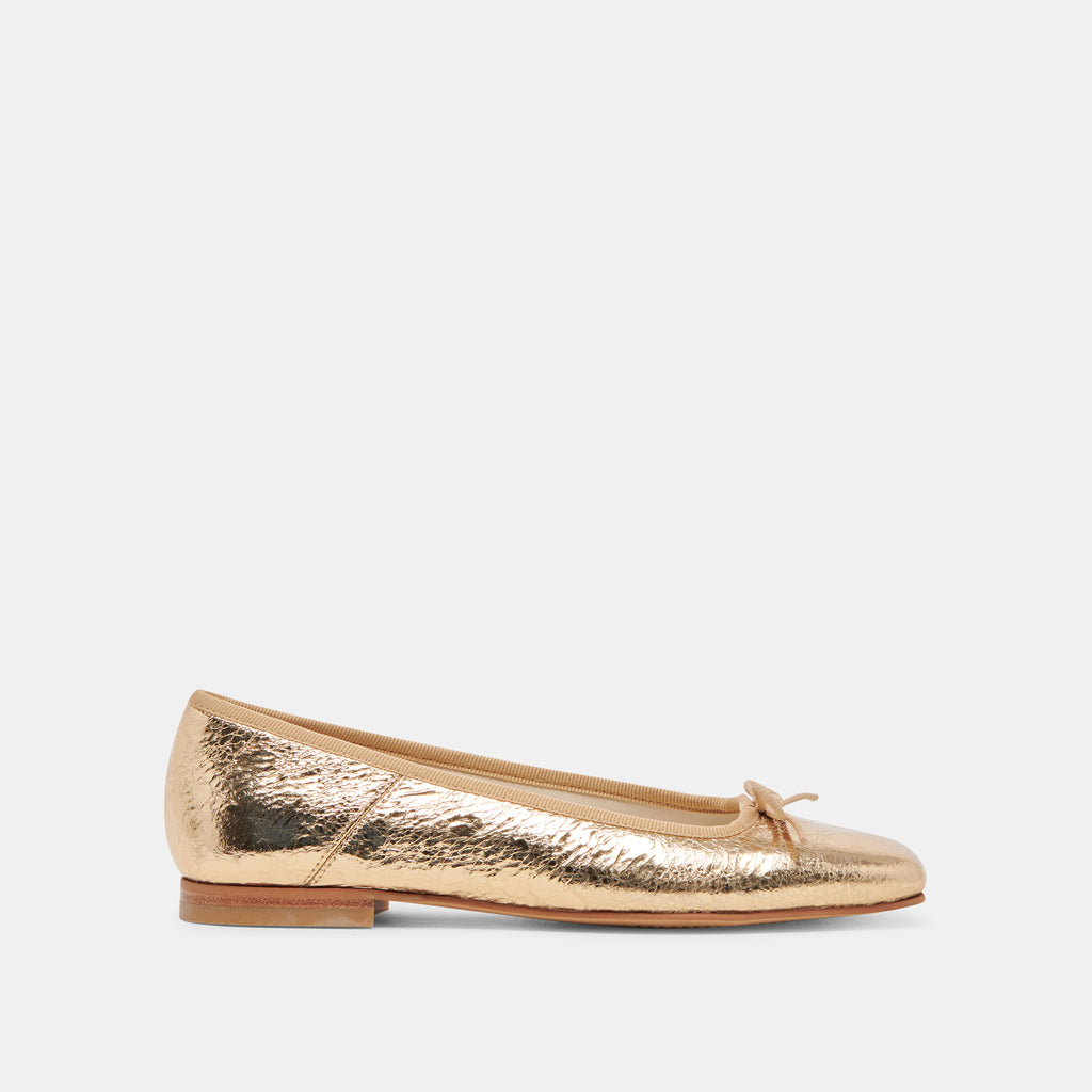 ANISA BALLET FLATS GOLD DISTRESSED LEATHER - image 1