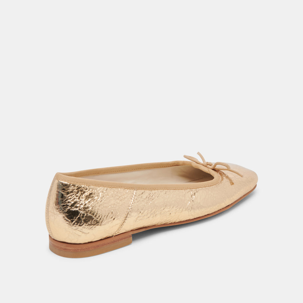ANISA BALLET FLATS GOLD DISTRESSED LEATHER - image 3