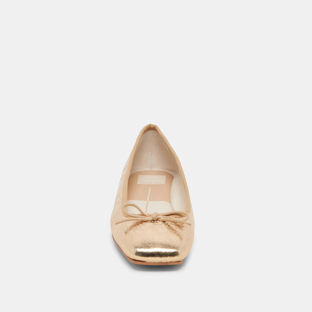 ANISA BALLET FLATS GOLD DISTRESSED LEATHER - image 6