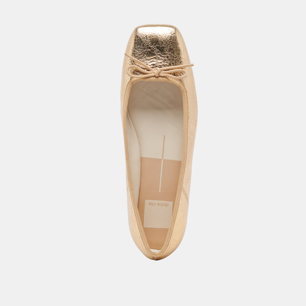 ANISA BALLET FLATS GOLD DISTRESSED LEATHER - image 8