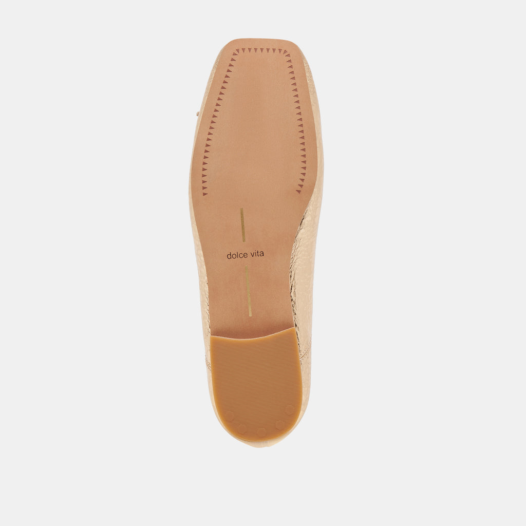 ANISA BALLET FLATS GOLD DISTRESSED LEATHER - image 9