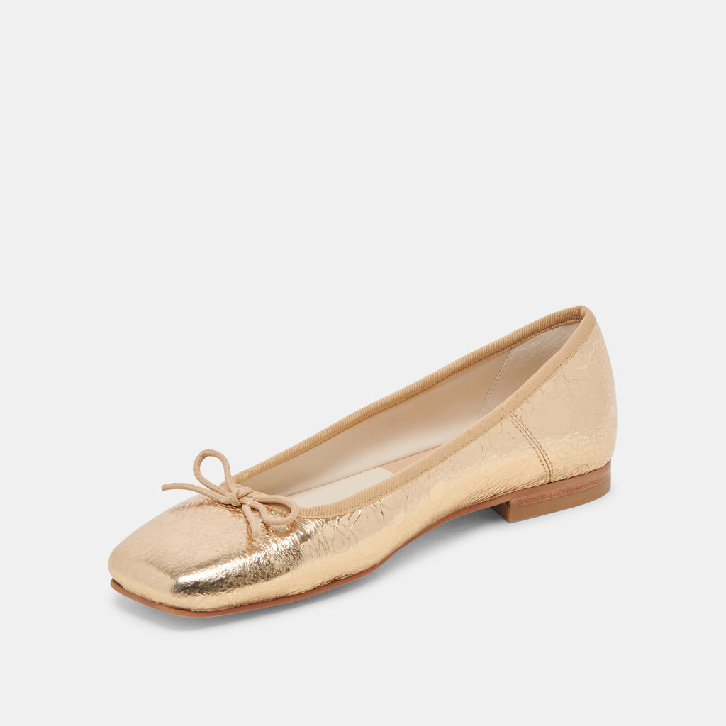 ANISA BALLET FLATS GOLD DISTRESSED LEATHER - image 4