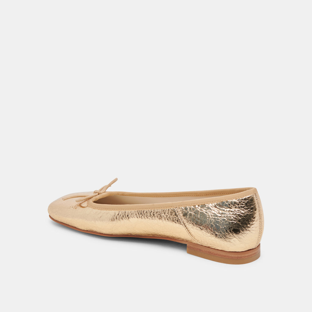 ANISA BALLET FLATS GOLD DISTRESSED LEATHER - image 5