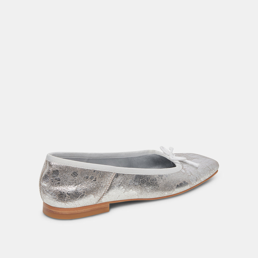 ANISA WIDE BALLET FLATS SILVER DISTRESSED LEATHER - image 3