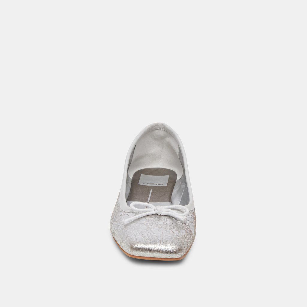 ANISA WIDE BALLET FLATS SILVER DISTRESSED LEATHER - image 7