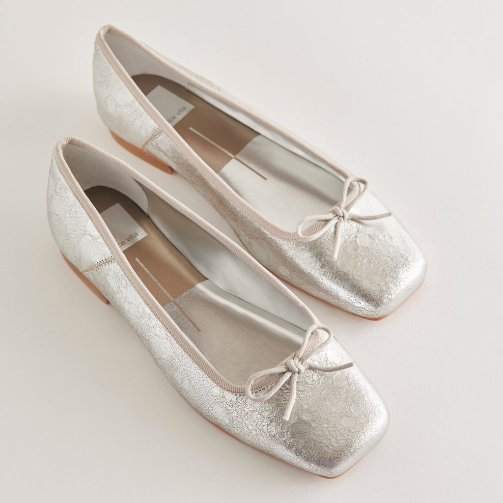 ANISA BALLET FLATS SILVER DISTRESSED LEATHER - image 1