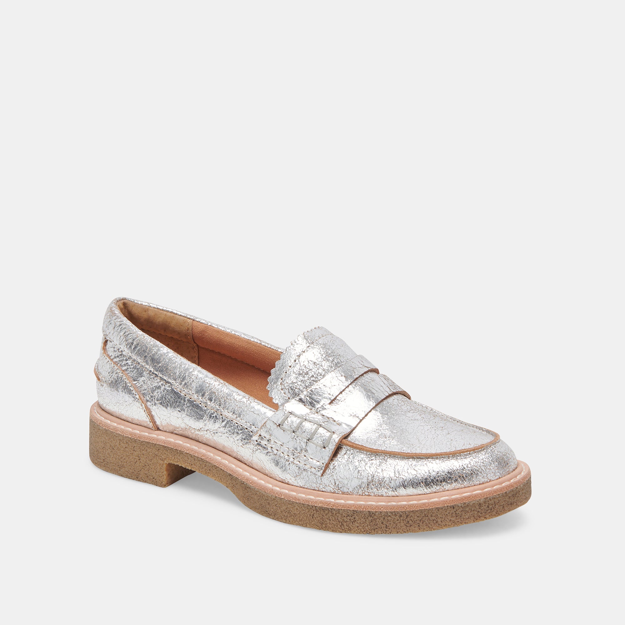 ARABEL LOAFERS SILVER DISTRESSED LEATHER - view 3