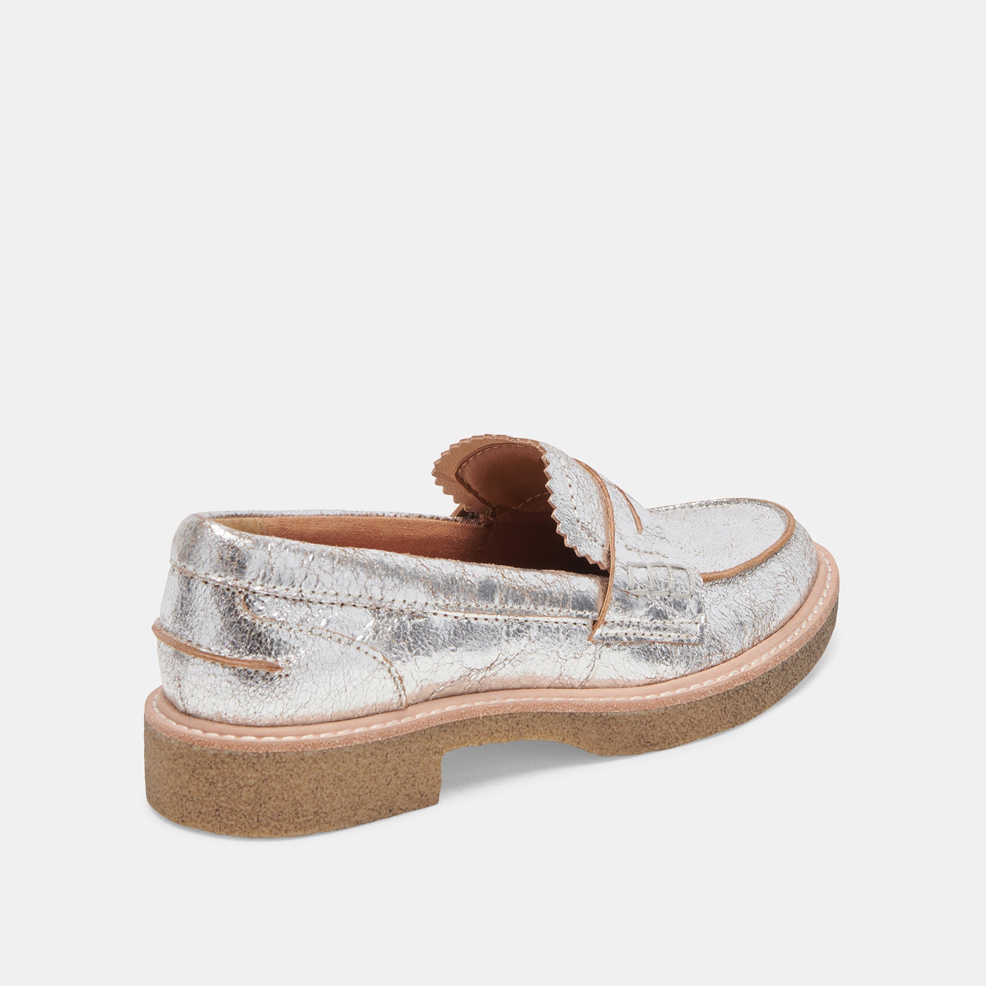 ARABEL LOAFERS SILVER DISTRESSED LEATHER - view 4