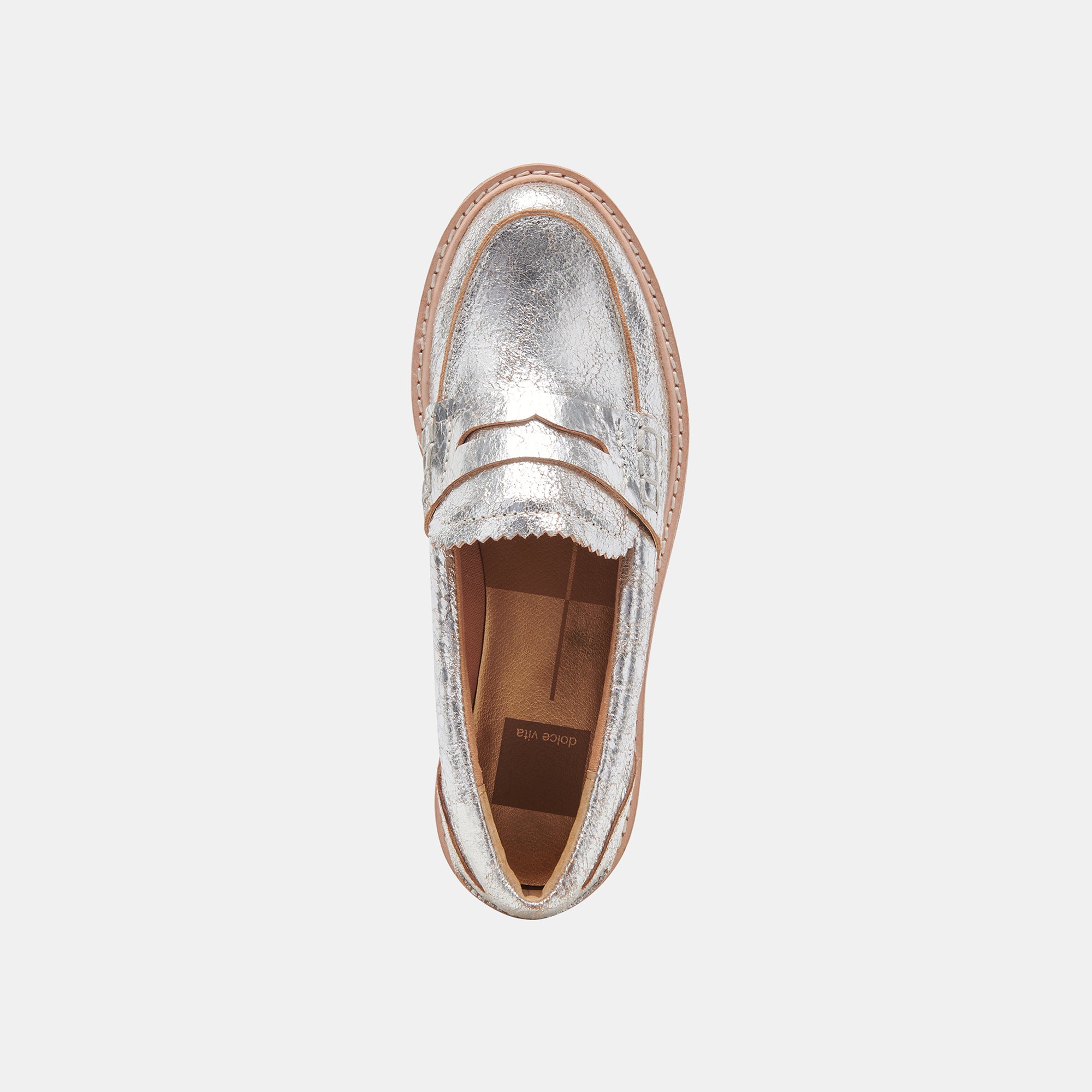 ARABEL LOAFERS SILVER DISTRESSED LEATHER - view 9