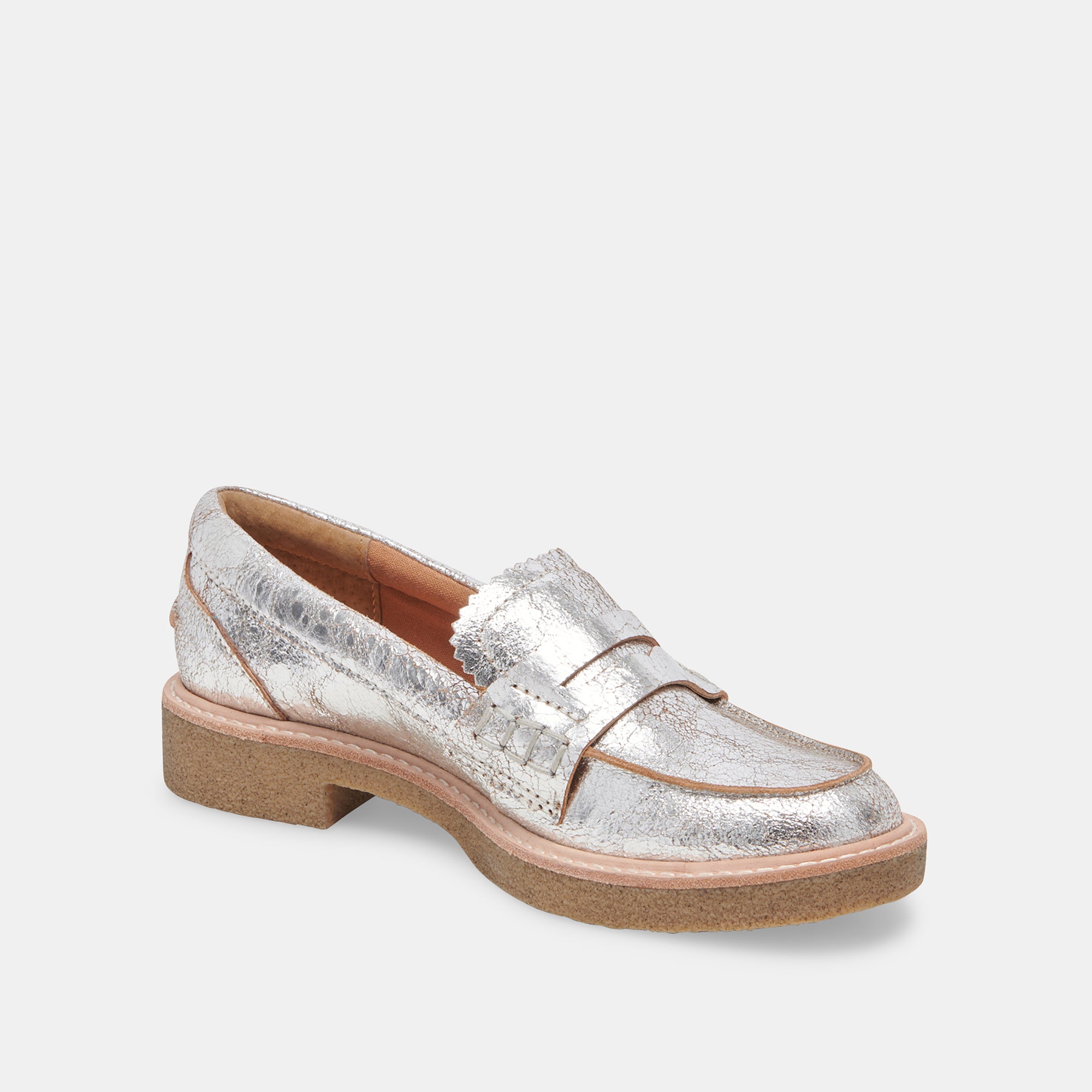 ARABEL LOAFERS SILVER DISTRESSED LEATHER - view 5