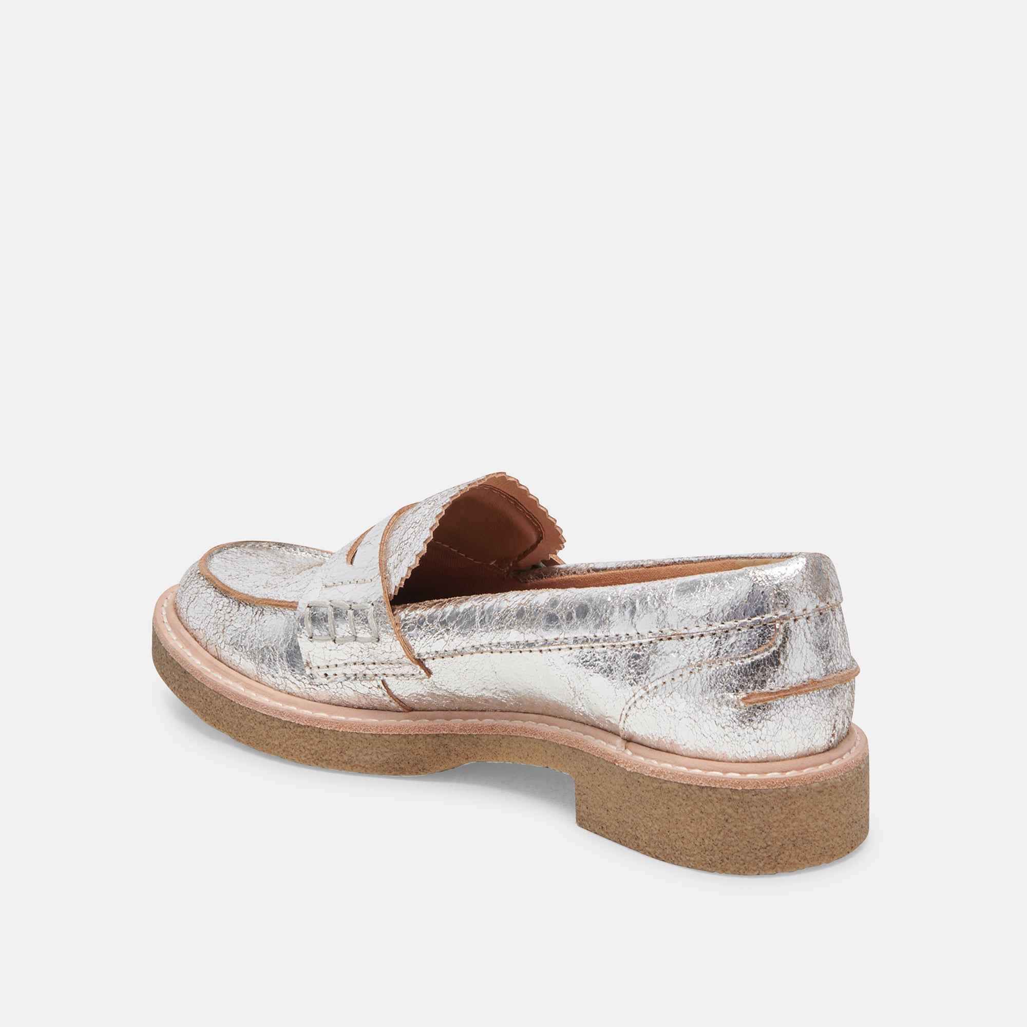 ARABEL LOAFERS SILVER DISTRESSED LEATHER - view 6