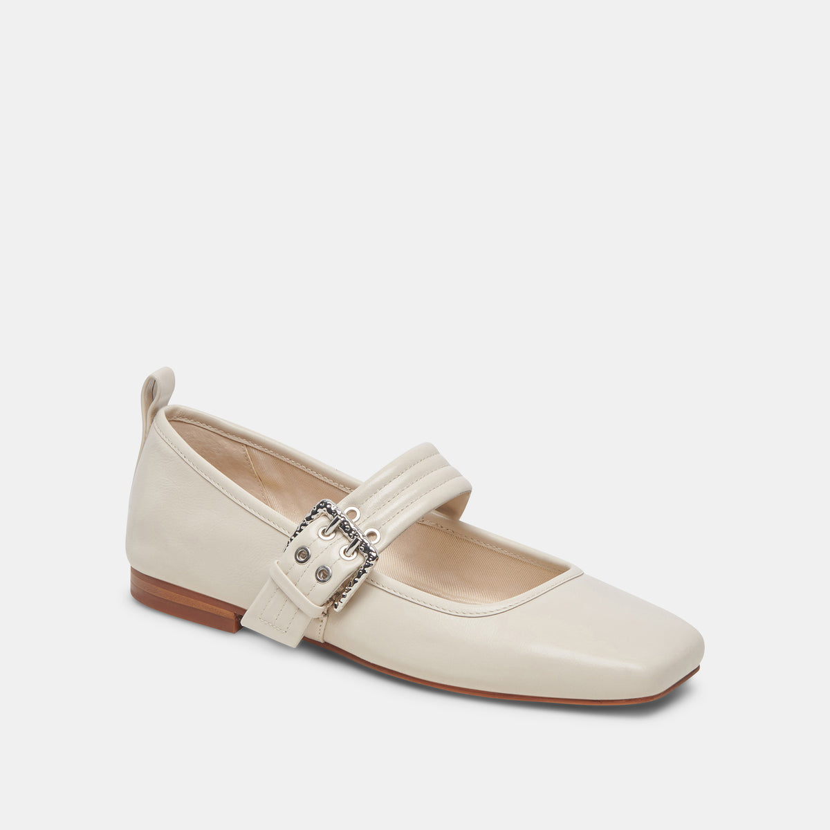 ARORA Ballet Flats Ivory Crinkle Patent Designer Ivory Ballet Flats Dolce Vita