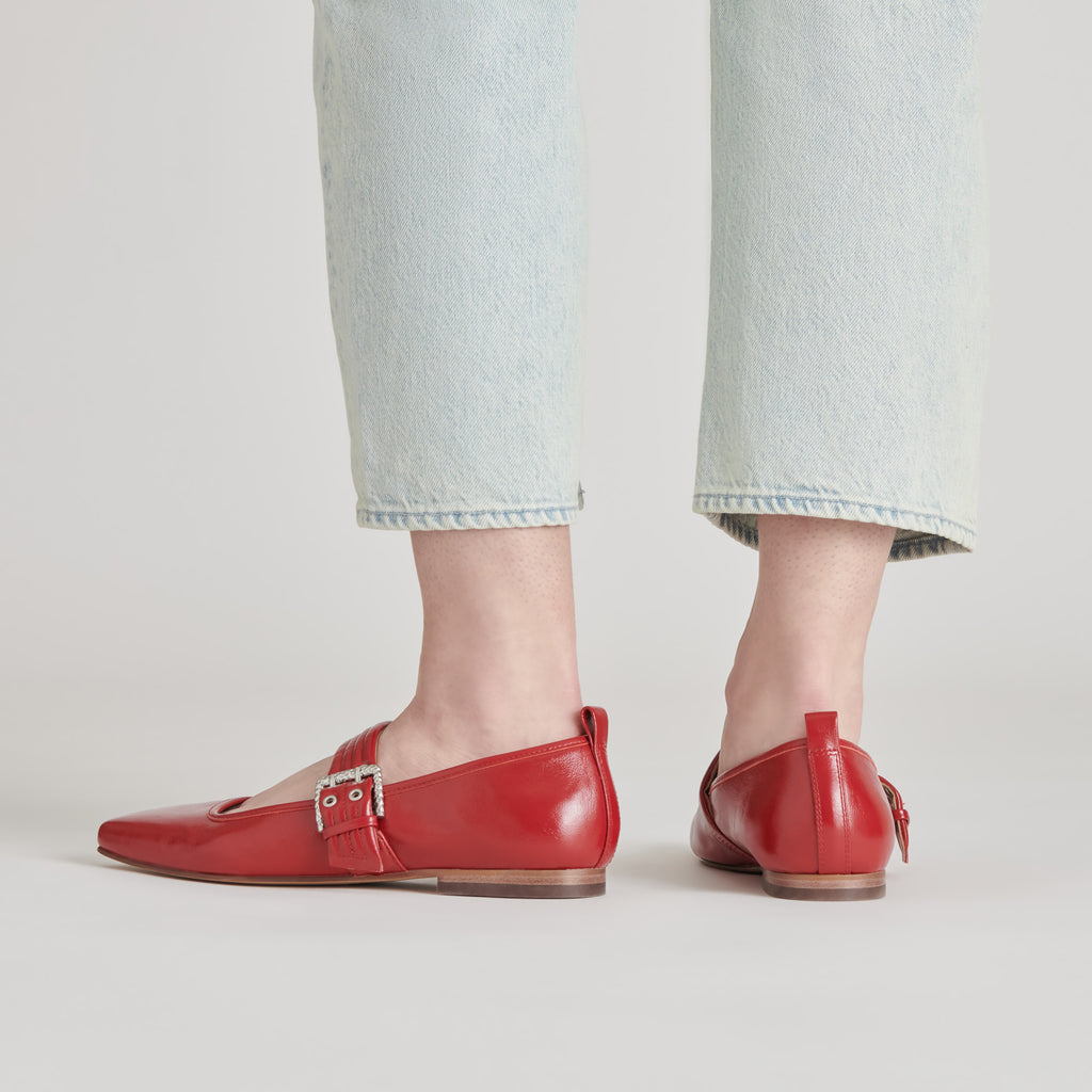 ARORA BALLET FLATS RED CRINKLE PATENT - image 8