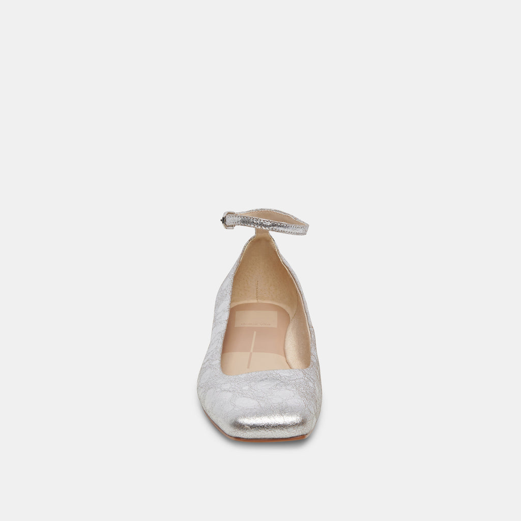 ASHYA BALLET FLATS SILVER DISTRESSED LEATHER - image 9