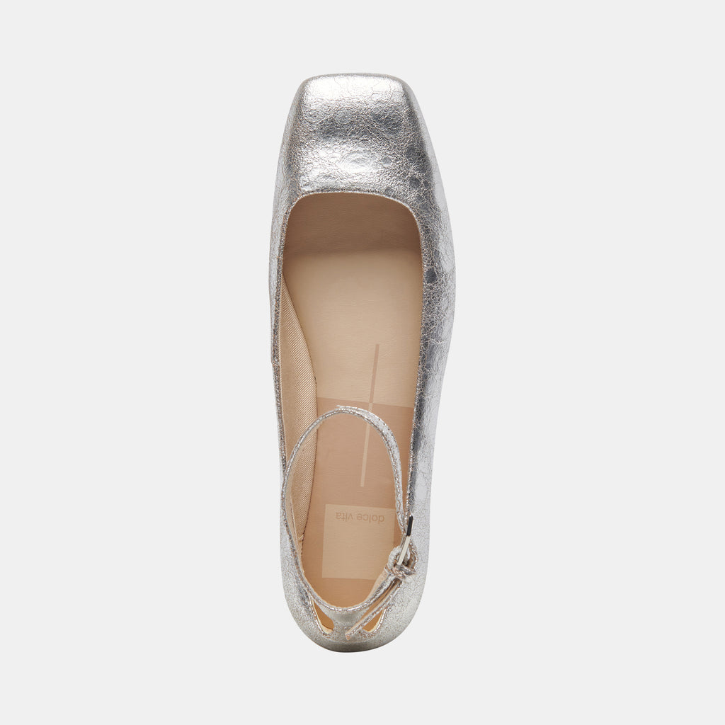 ASHYA BALLET FLATS SILVER DISTRESSED LEATHER - image 11