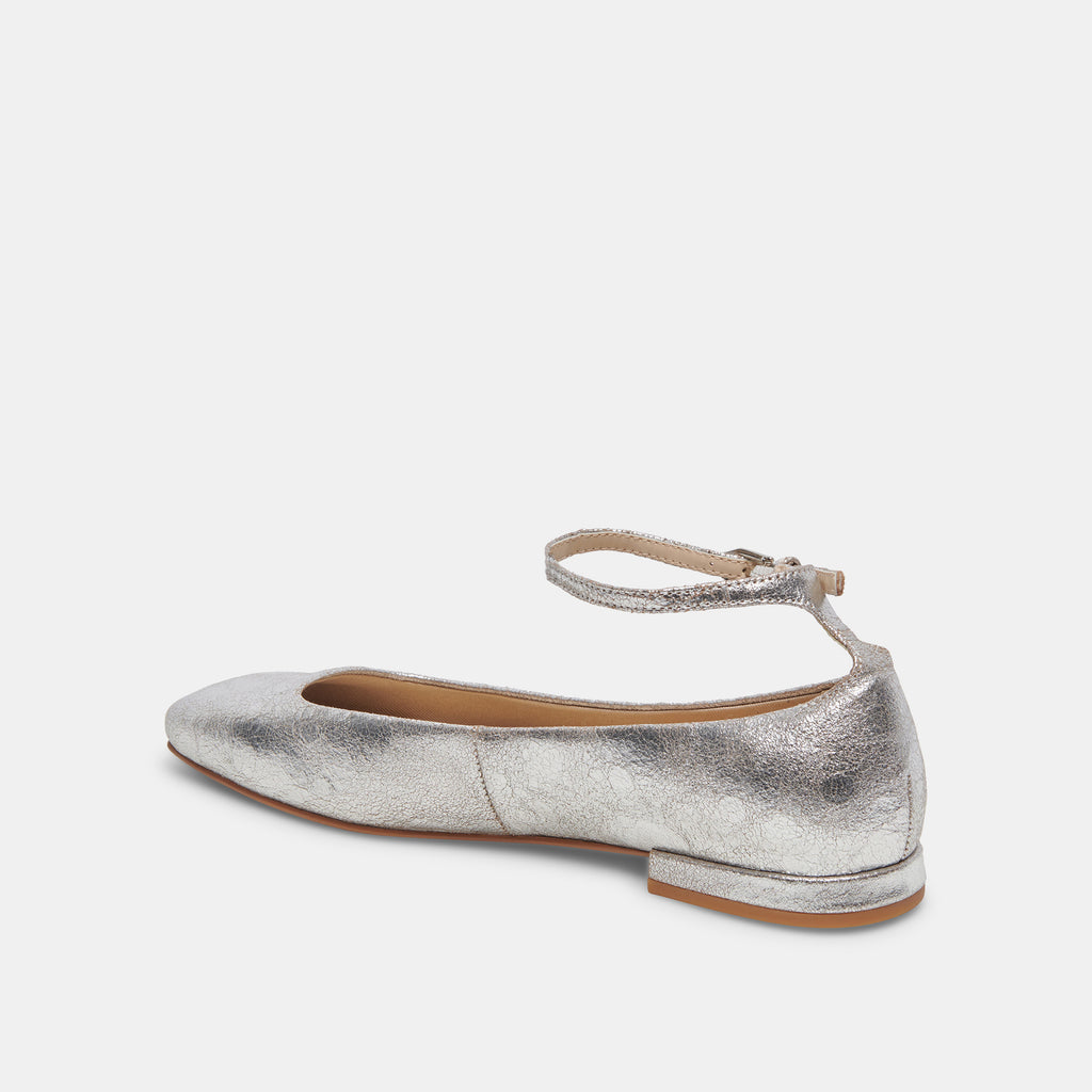 ASHYA BALLET FLATS SILVER DISTRESSED LEATHER - image 7