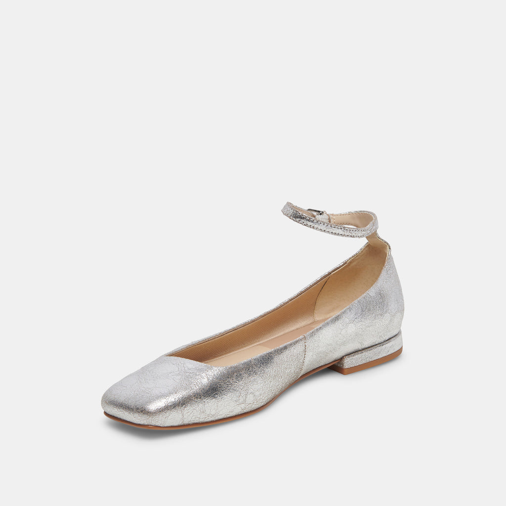 ASHYA BALLET FLATS SILVER DISTRESSED LEATHER - image 6