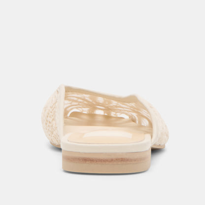 AUBRIE FLATS IVORY MACRAME MESH