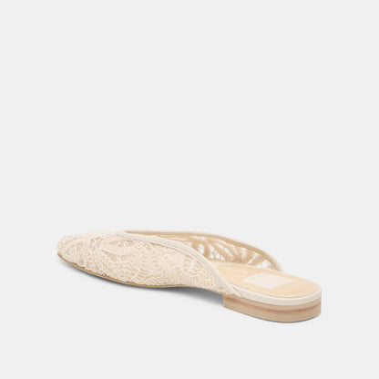 AUBRIE FLATS IVORY MACRAME MESH