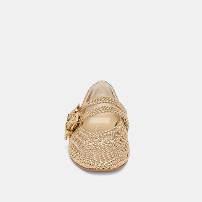 BAYLEE WOVEN BALLET FLATS GOLD WOVEN STELLA