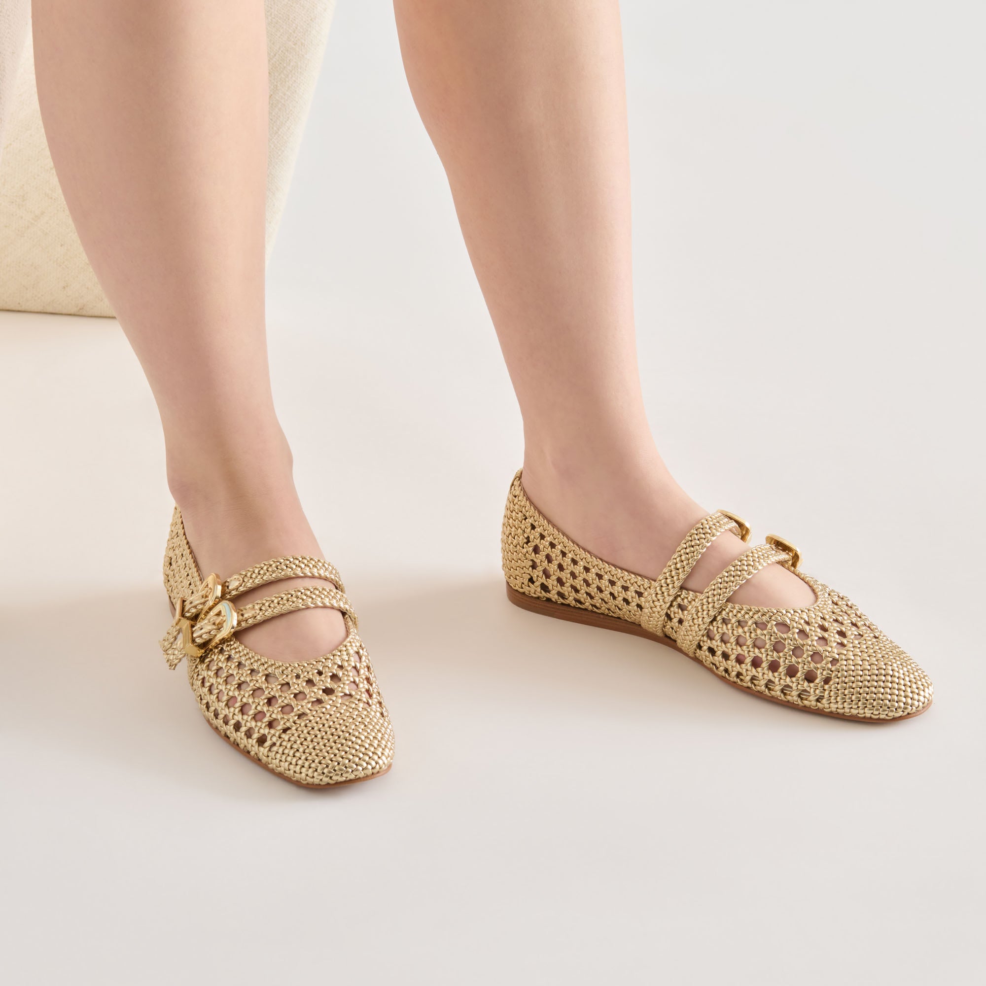 BAYLEE WOVEN BALLET FLATS GOLD WOVEN STELLA - view 5