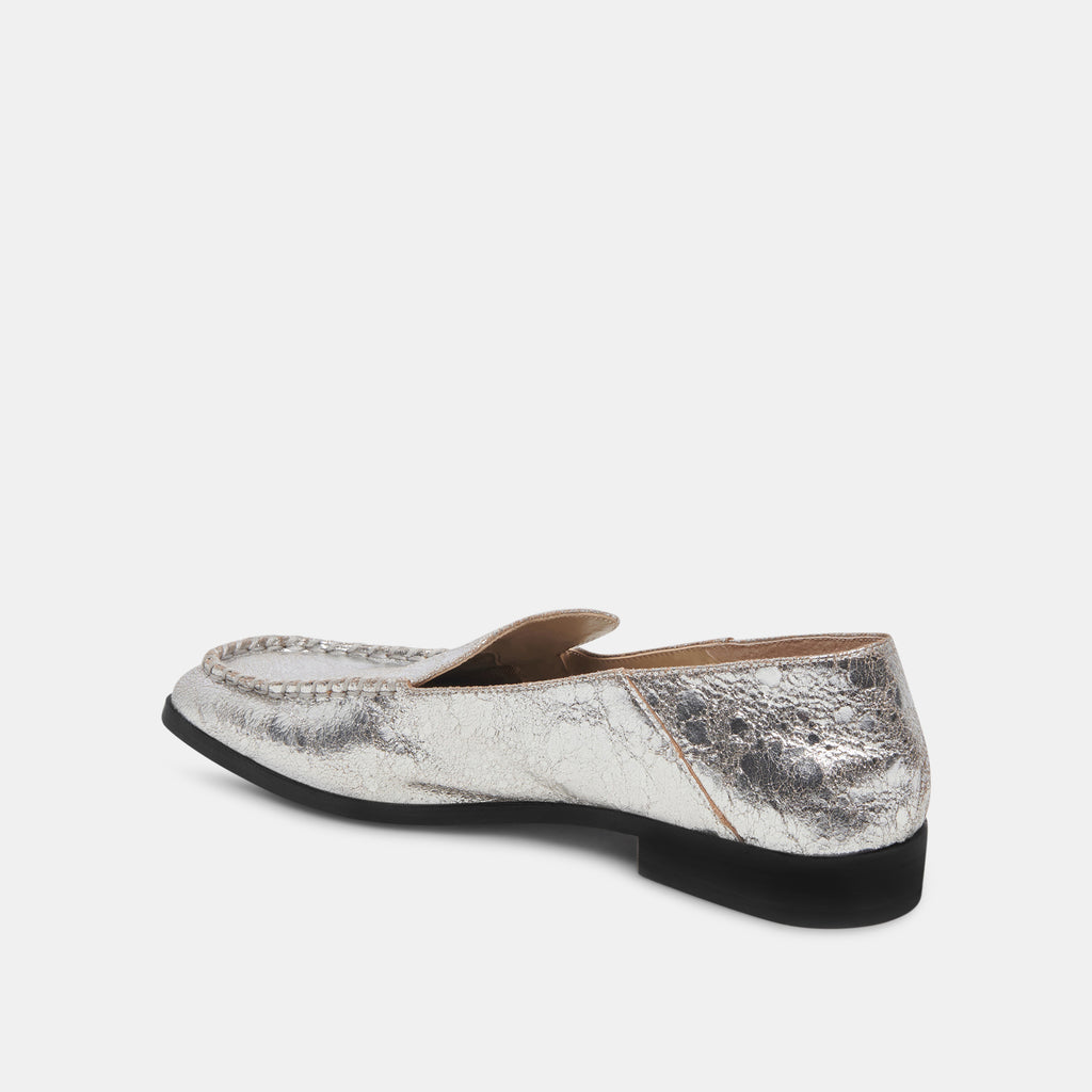 BENY WIDE FLATS SILVER DISTRESSED LEATHER - image 10