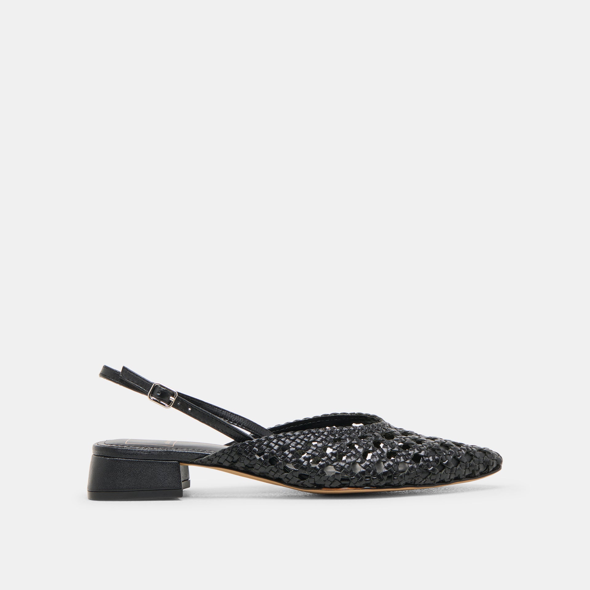 Birdie Black Woven Leather Flats Dolce Vita