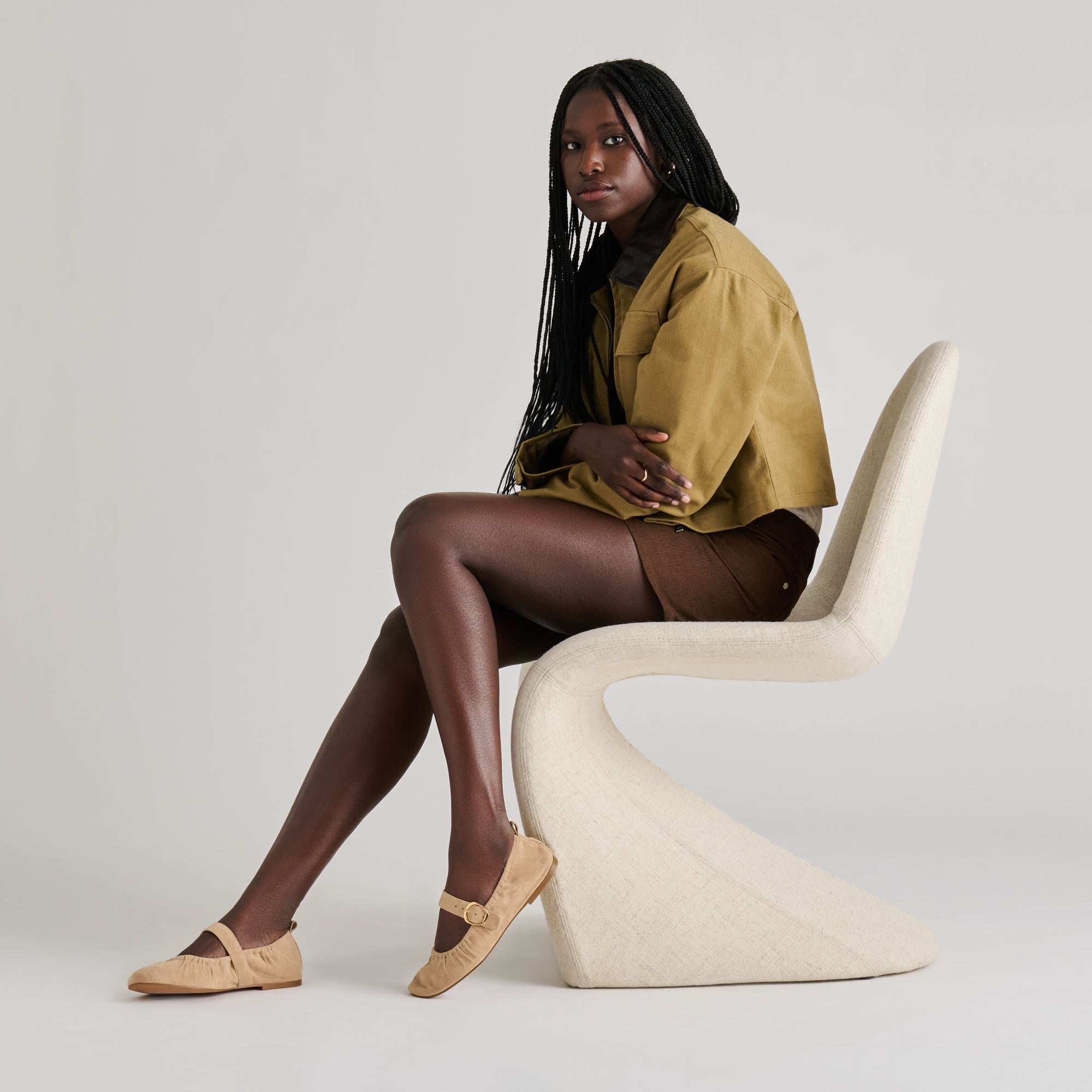 CAELY BALLET FLATS CAMEL SUEDE