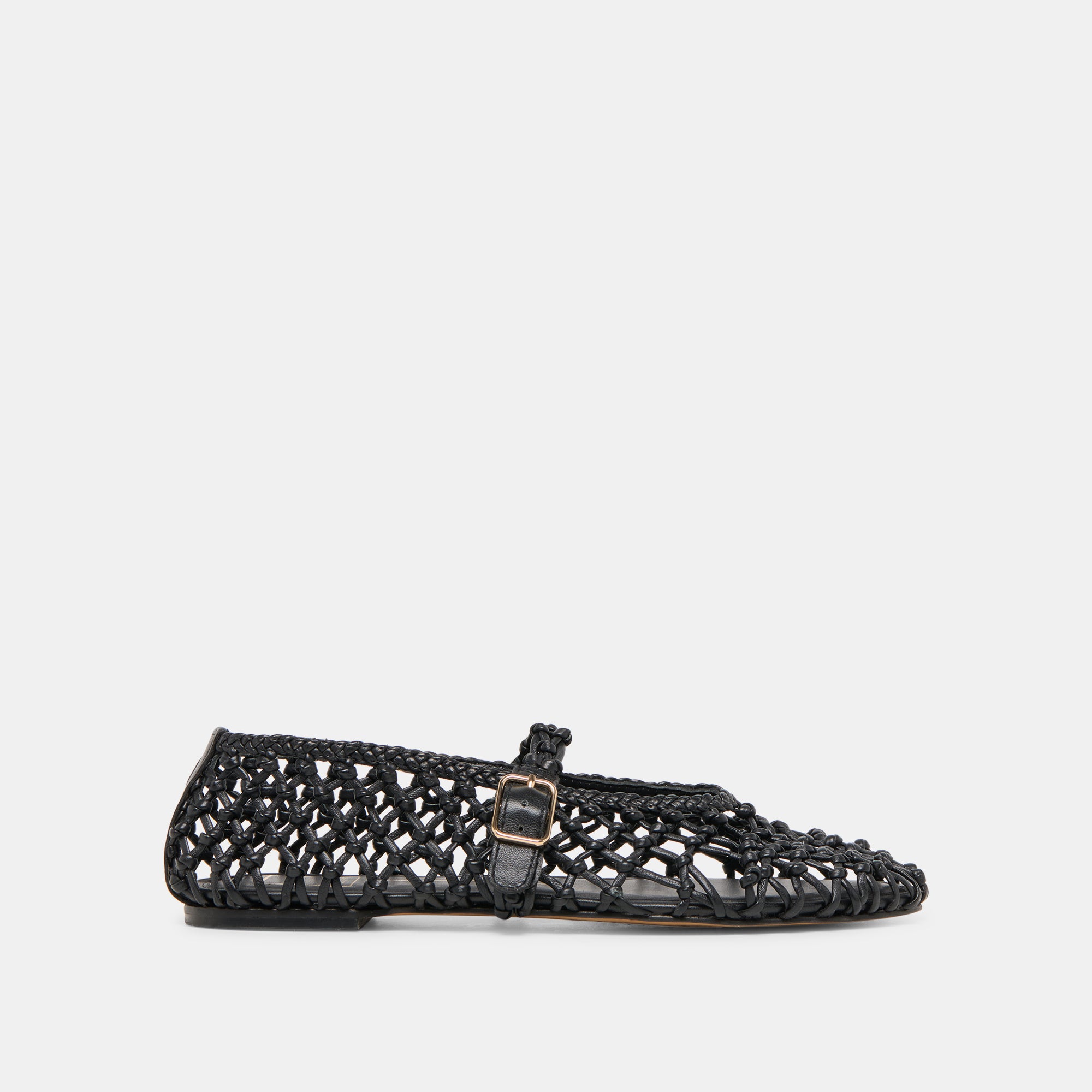 Clair Black Woven Leather Ballet Flats | Dolce Vita